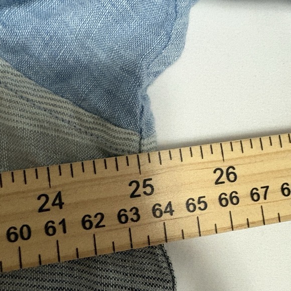 Tommy Bahama Mens XL Shirt Blue 100% Linen Long Sleeve Striped Chest Coastal - Picture 7 of 8